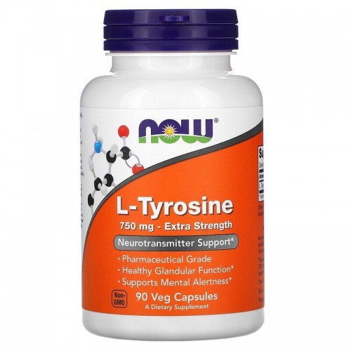 Now Foods L-Tyrosine 750 мг Extra Strength 90 веган кап