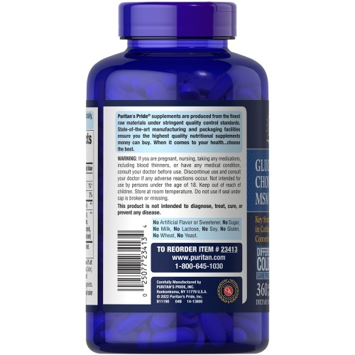 Puritans Pride Triple Strength Glucosamine Chondroitin & MSM 360 caplets