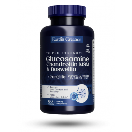 Earths Creation Glucosamine, Chondroitin, MSM plus Boswellia 60 таб