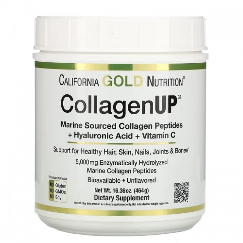 California Gold Nutrition CollagenUP Marine Collagen + Hyaluronic Acid + Vitamin C 464g