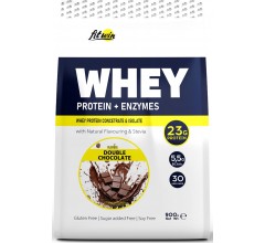 FitWin Whey Protein + Enzymes 900 грам подвійний шоколад