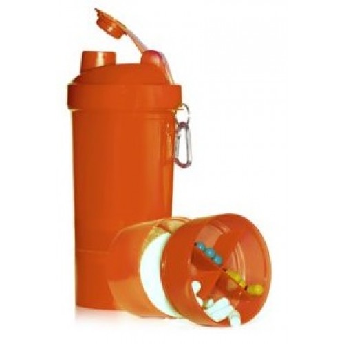Muscle Shake Shaker 400ml +180ml +120ml Neon Orange
