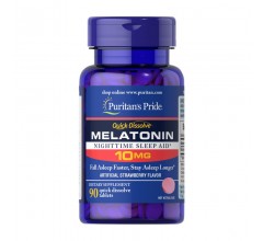 Puritans Pride Melatonin 10 mg Quick Dissolve Strawberry Flavor 90 Tablets