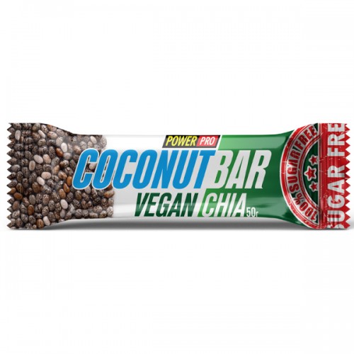 Power Pro Coconut Bar Vegan Chia 50г без сахара