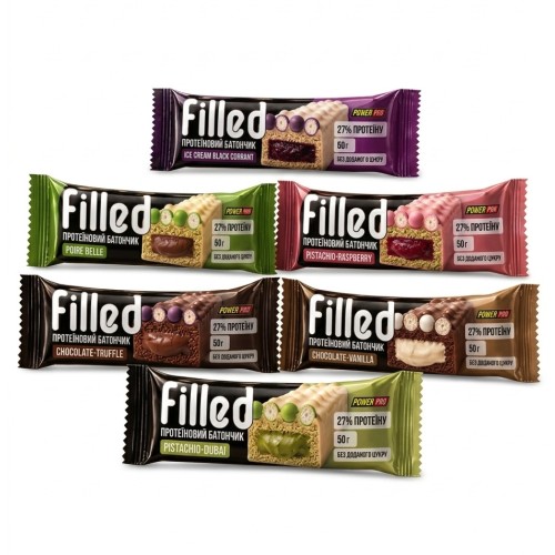 Power Pro Filled Bar 50г (27% протеїну без цукру)