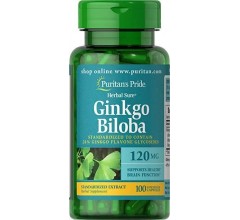 Puritans Pride Ginkgo Biloba Standardized Extract 120 mg 100 capsules