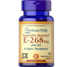 Puritans Pride Naturally Sourced E-268 mg 400 IU 50 softgels