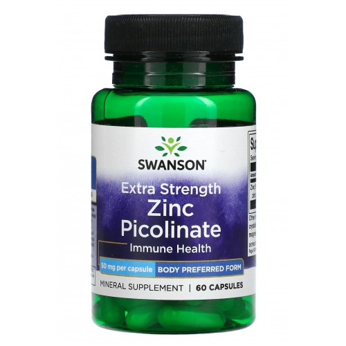 Swanson Extra Strength Zinc Picolinate 50 mg 60 Capsules