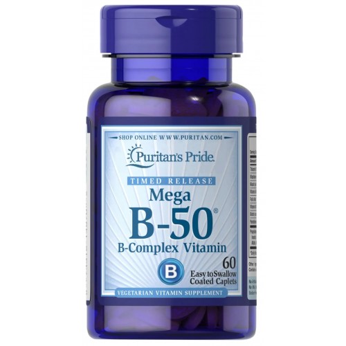 Puritans Pride Vitamin B-50 Complex Timed Release 60 Caplets