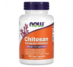 Now Foods Chitosan plus Chromium 500 мг 120 веган капсул