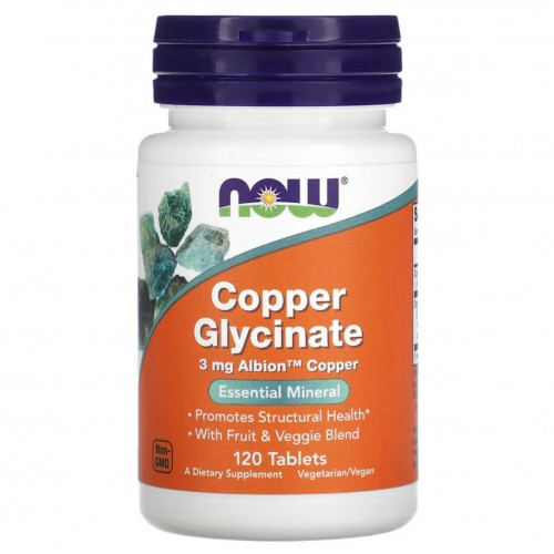 Now Foods Copper Glycinate 3mg 120 tabs