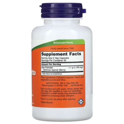 Now Foods Saw Palmetto 550mg 100 vcaps