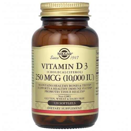 Solgar Vitamin D3 250мкг 10000 IU 120 капсул