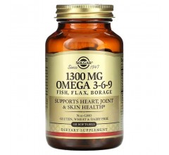 Solgar Omega 3-6-9 Fish Flax Borage 1300мг 60 капсул