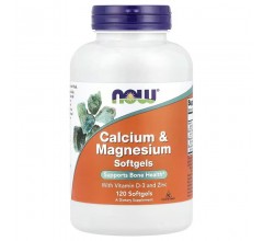 Now Foods Calcium & Magnesium with Vitamin D3 and Zinc 120 Softgels