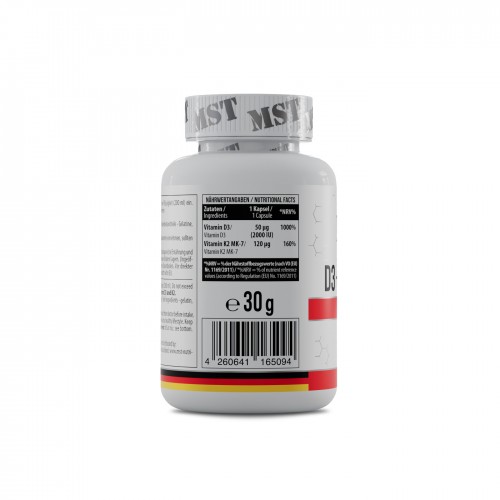MST Vitamin D3 + K2 MK-7 120 softgels