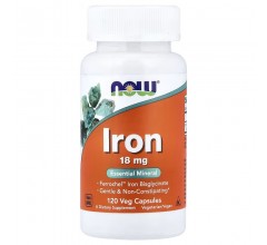 Now Foods Iron 18mg Ferrochel 120 caps