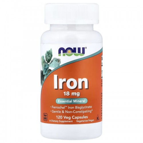 Now Foods Iron 18mg Ferrochel 120 caps