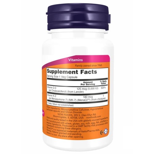 Now Foods MEGA D-3 & MK-7 60 vcaps