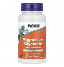 Now Foods Magnesium Glycinate with BioPerine 60 veg capsules