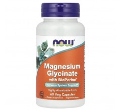 Now Foods Magnesium Glycinate with BioPerine 60 veg capsules