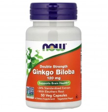 Now Foods Ginkgo Biloba Double Strength 120 mg 50 Veg Capsules