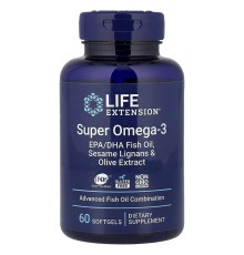 Life Extension Super Omega-3 EPA/DHA Fish Oil, Sesame Lignans & Olive Extract 60 soft