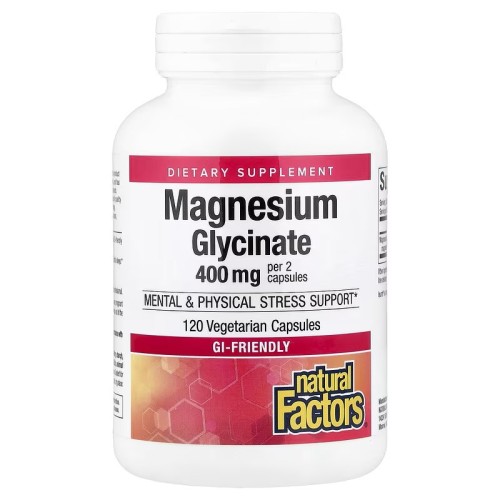 Natural Factors Magnesium Glycinate 200 mg 120 Vegetarian Capsules