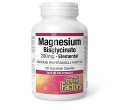 Natural Factors Magnesium Glycinate 200 mg 120 Vegetarian Capsules
