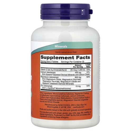 Now Foods Magnesium & Calcium With Zinc and Vitamin D-3 100 tablets