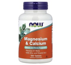 Now Foods Magnesium & Calcium With Zinc and Vitamin D-3 100 tablets