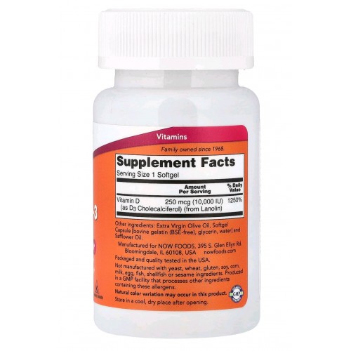 Now Foods Vitamin D-3 10000 IU 120 caps