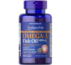 Puritans Pride Triple Strength Omega-3 Fish Oil 1400 mg (950 mg Active Omega-3) 60 Softgels