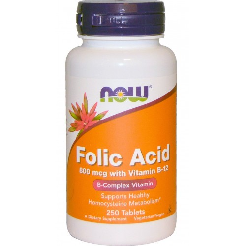 Now Foods Folic Acid 800mcg with Vitamin B-12 250tab