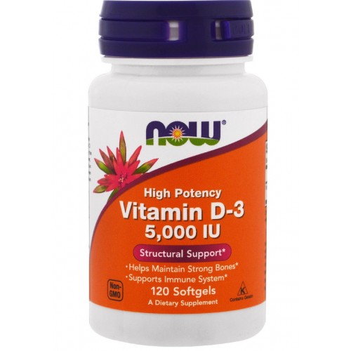 Now Foods Vitamin D-3 5000 IU 120 caps
