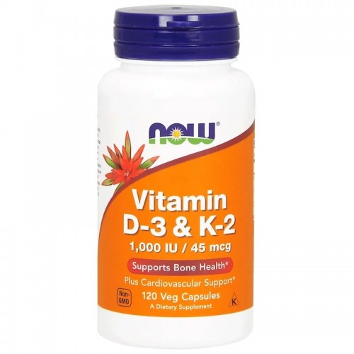 Now Foods Vitamin D-3 & K-2 1000IU/45mcg 120 caps