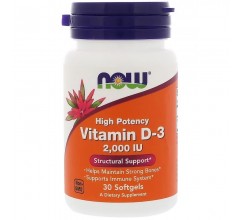 Now Foods Vitamin D-3 2000 IU 30 caps