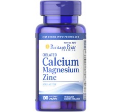 Puritans Pride Chelated Calcium Magnesium Zinc 100 caplets