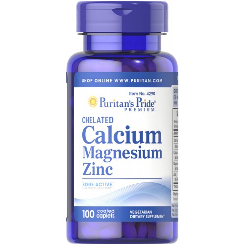 Puritans Pride Chelated Calcium Magnesium Zinc 100 caplets