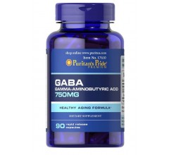 Puritans Pride GABA (Gamma Aminobutyric Acid) 750 mg 90 Capsules