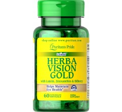 Puritans Pride Herbavision Gold with Lutein, Bilberry and Zeaxanthin 60 Softgels