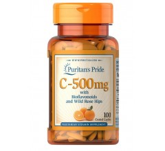 Puritans Pride Vitamin C-500 mg з Bioflavonoids and Rose Hips 100 Caplets
