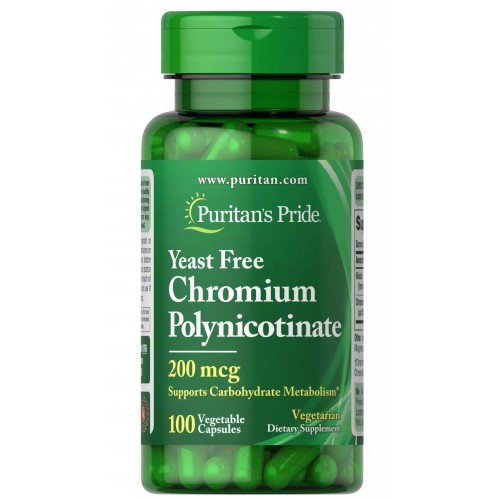 Puritans Pride Chromium Polynicotinate 200 mcg Yeast Free 100 вег.кап