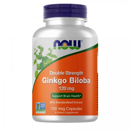 Now Foods Ginkgo Biloba Double Strength 120 mg 100 Veg Capsules