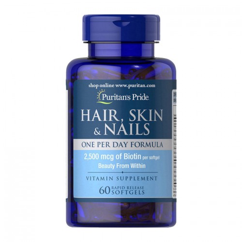 Puritans Pride Hair, Skin and Nails Formula One Per Day 60softgels