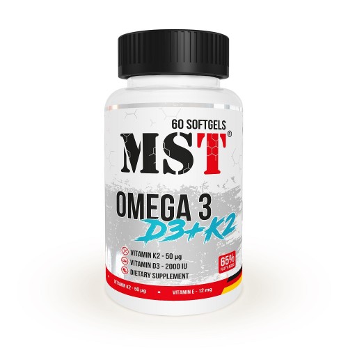 MST Omega 3 65% + D3 + K2 60 капсул