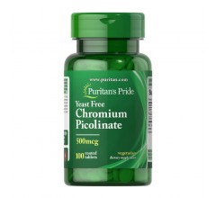 Puritans Pride Chromium Picolinate 500 mcg Yeast Free 100 tabs