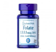 Puritans Pride Folate 1333 mcg DFE (Folic Acid 800 mcg) 250 Tablets