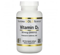 California Gold Nutrition Vitamin D3 50 mcg (2000 IU) 360 Softgels
