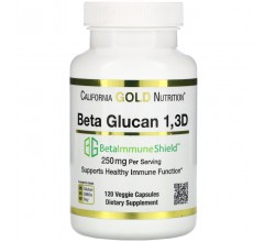 California Gold Nutrition Beta Glucan 1-3D with Beta-ImmuneShield 250 mg 120 Caps